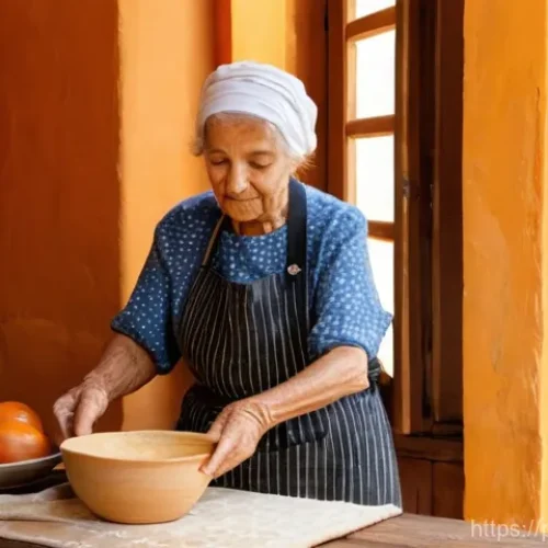 Home 22 전통식품의 발효 기간 - **Prompt 1: The Artisan's Legacy in a Portuguese Kitchen**
A wide shot of an elderly Portuguese ...